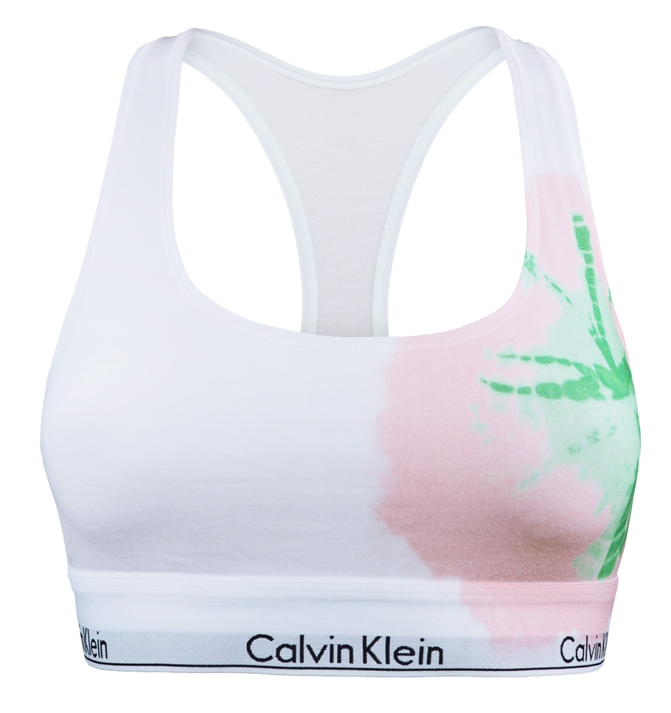 CALVIN KLEIN - Bralette cotton white print