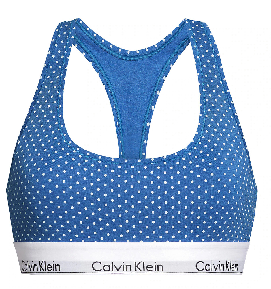 CALVIN KLEIN - Bralette Cotton Stretch blue dots